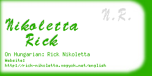 nikoletta rick business card